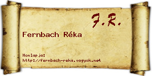 Fernbach Réka névjegykártya
