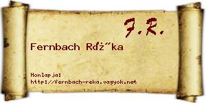 Fernbach Réka névjegykártya